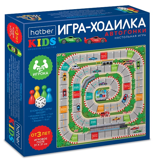 Игра наст. Хатбер Premium "Автогонки" ходилка А3, 3+