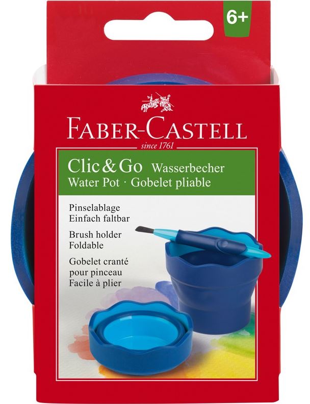 Стакан-непроливайка с 1 отд. Faber-Castell "Clic&Go", синий