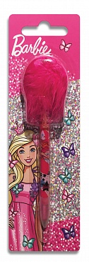 Ручка шарик. сувенир MATTEL Barbie с перьями, синяя, блистер