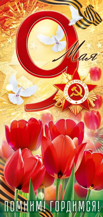 9.0000341 Открытка "9 Мая! Помним! Гордимся!" евро