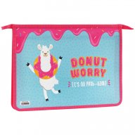 Папка для тетр. А4 на молнии 2 отд. ArtSpace "Donut worry", пластик, на молнии