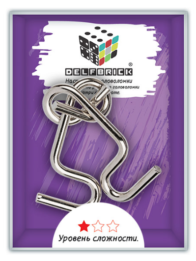 Игра Головоломка Delfbrick "Крючки" металл., 2 элемента