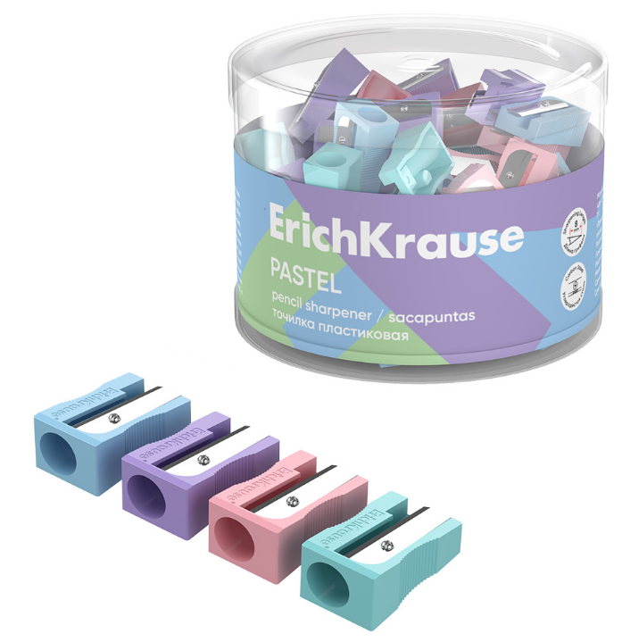 Точилка  ErichKrause "EasySharp Pastel" прямоуг., ассорти