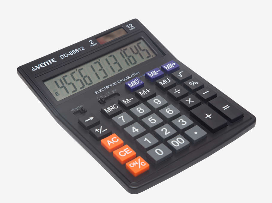 Калькулятор настольн. 12 разр.  deVENTE DD-88812, 190х145 мм, черный