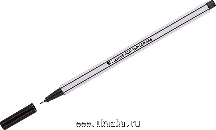 Ручка капиллярная Luxor "Fine Writer045" черная 0,8 мм