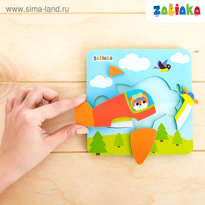 Игра наст.  ZABIAKA "Самолет" рамка-вкладыш, 4 эл.