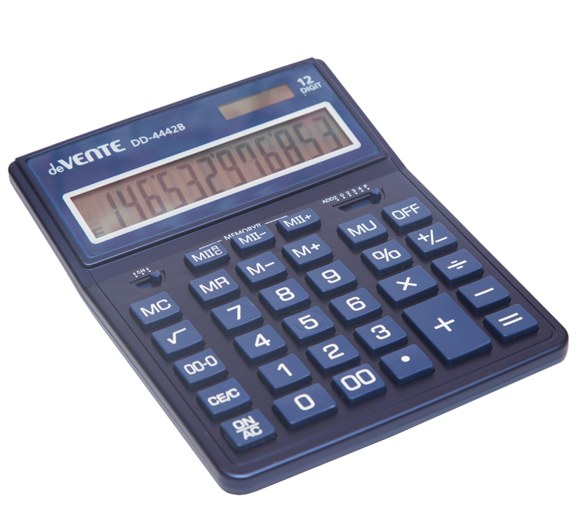 Калькулятор настольн. 12 разр.  deVENTE DD-4442B, 204х155 мм, синий