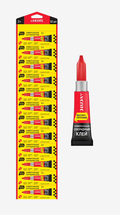 Клей   3 г. deVENTE "Super Strong glue", блистер, отрывная мультикарта