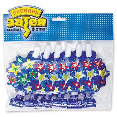 Игрушка "Язычок-гудок с карт. голограф. "Звёзды"