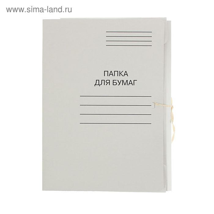 Папка для бумаг с завязками мелов. 380-420 г/м2 Нева