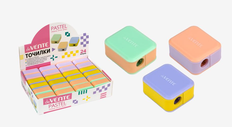 Точилка с контейнером  deVENTE "Pastel" ассорти