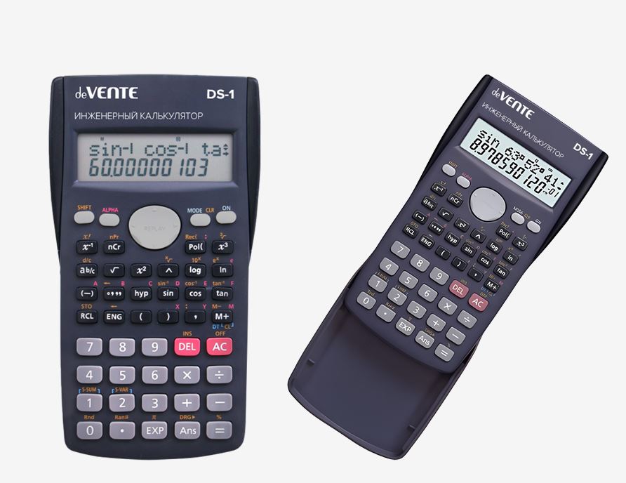 Калькулятор научный 10+2 разр deVENTE DS-1, 155х85 мм, 240 функций, серо-синий, для ОГЭ, ЕГЭ