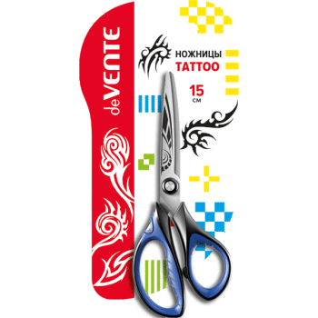 Ножницы 15 см. deVENTE "Tattoo", нерж.сталь, резин.вставки