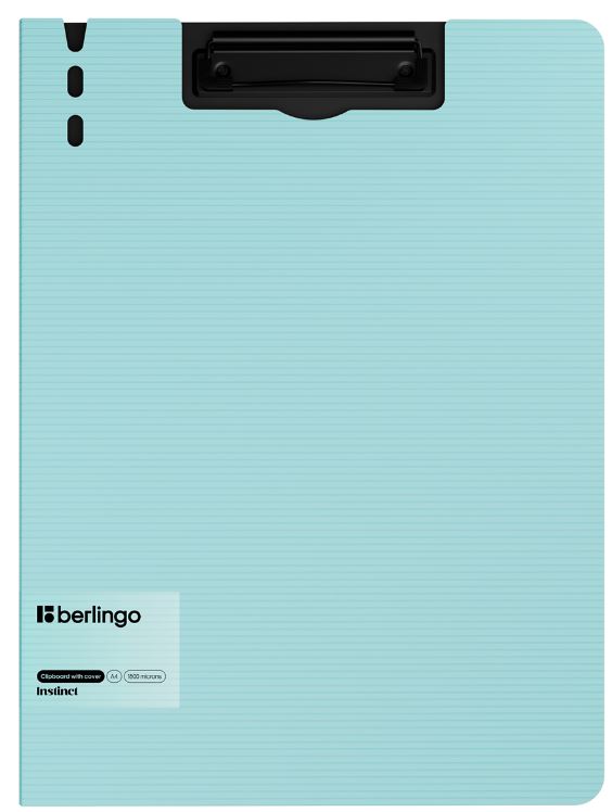 Папка-планшет А4 пластик 1,3 мм, аквамарин-черный Berlingo "Instinct" 