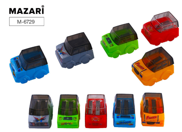Точилка детская с контейнером 2 отв. MAZARI "JEEP CAR" ассорти
