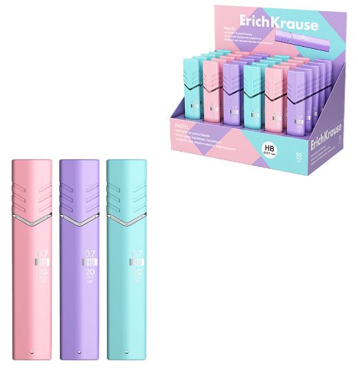 Стержни к карандашам  0,7 мм HB ErichKrause "Pastel " 20 шт.