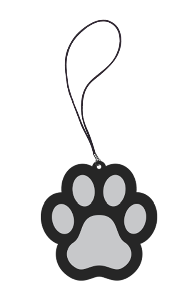 Брелок светоотражающий deVENTE "SAFE MODE Paw" 50x50 мм, виниловый