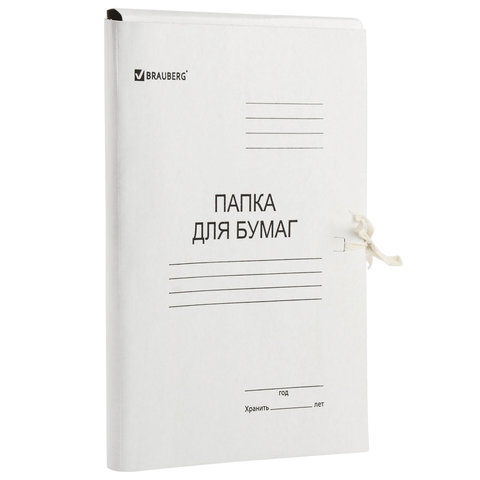 Папка для бумаг с завязками 440 г/м2 BRAUBERG