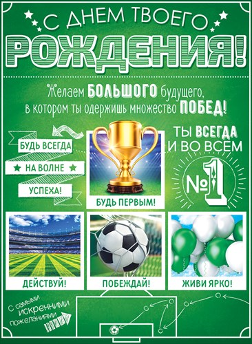 Плакат А2 "С днем твоего рождения!"