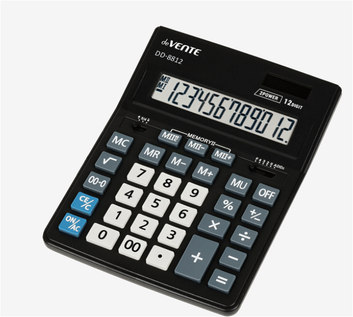 Калькулятор настольн. 12 разр.  deVENTE DD-8812, 204х155 мм, черный