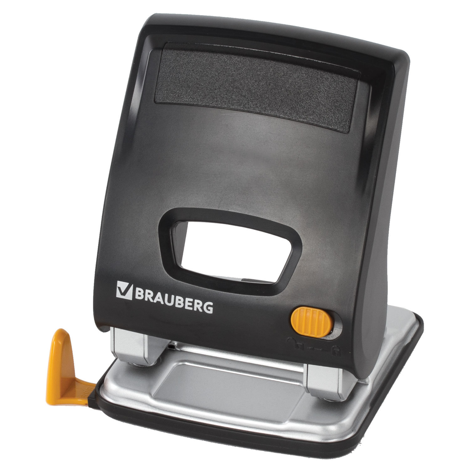 Дырокол 30л. Brauberg "Easy Press" энергосберегающий, черный