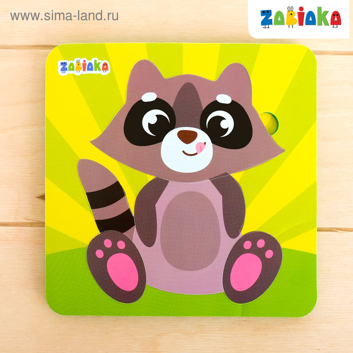 Игра наст.  ZABIAKA "Енотик" рамка-вкладыш, 5 эл.