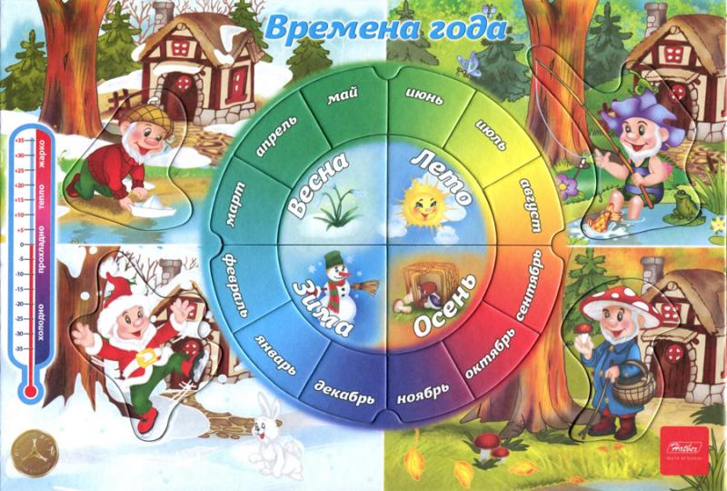 Пазл в рамке карт. 15 дет.  Хатбер "Времена года" поле 200*300