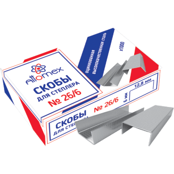 Скобы №26/6 оцинк. Attomex 1000 шт. 