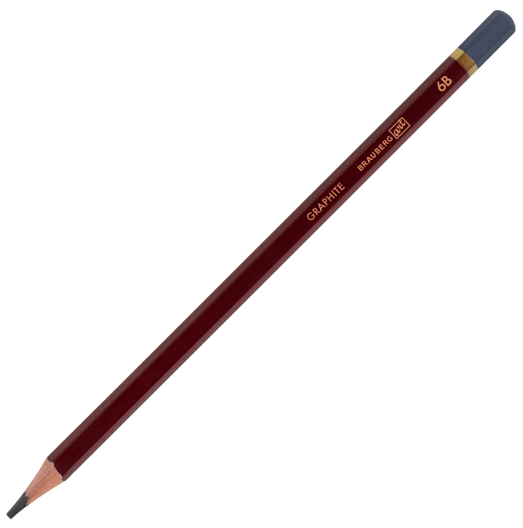 Карандаш пр.  6М/6B Brauberg Art "Premiere" шестигран., заточ., худож.