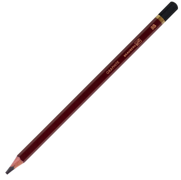 Карандаш пр.  8М/8B Brauberg Art "Premiere" шестигран., заточ., худож.