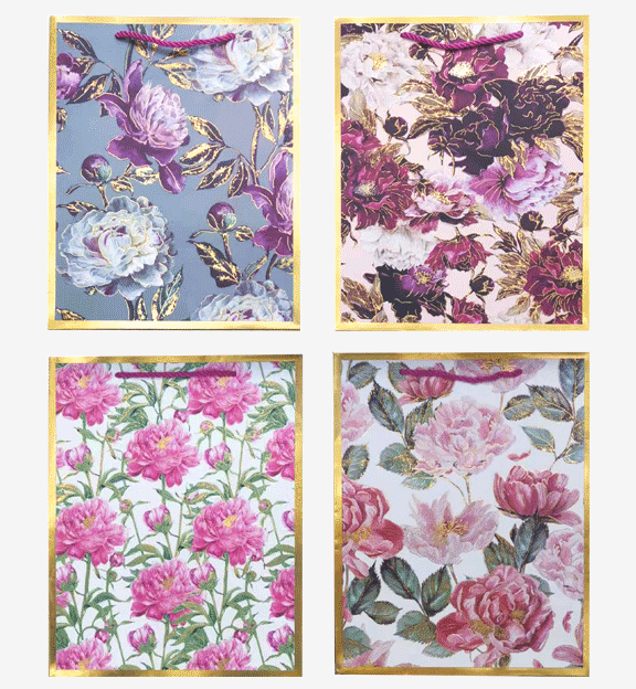 Пакет подарочный бумажный 18*23*8 deVENTE "Flower border" ассорти